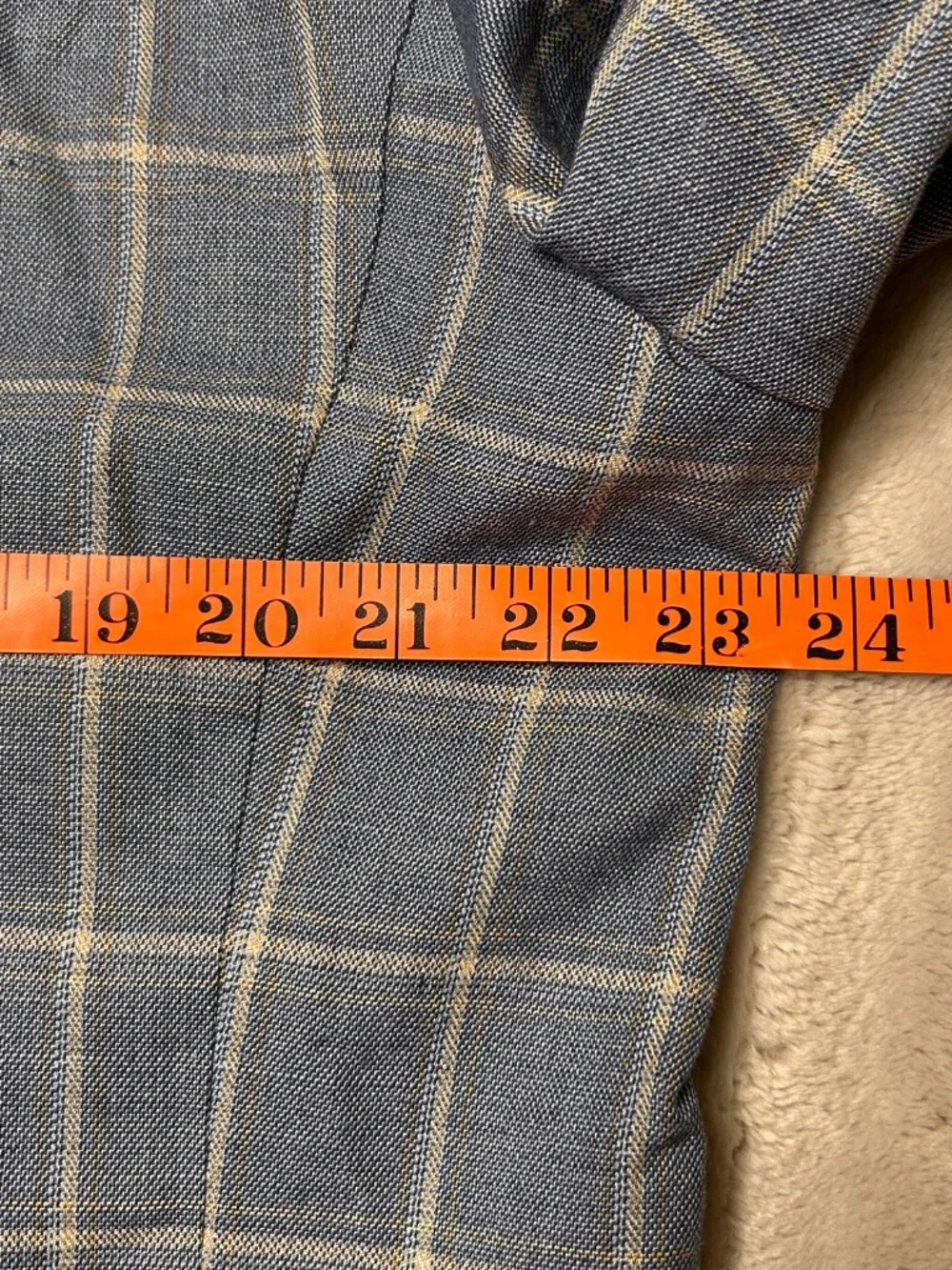 Alan Flusser Blazer Mens 44L Blue Windowpane Linen Blend Sport Coat Preppy Derby